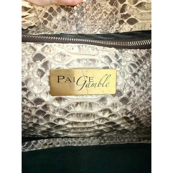 Fiona byrne x Paige Gamble Python handbag in neutral - Picture 8 of 11